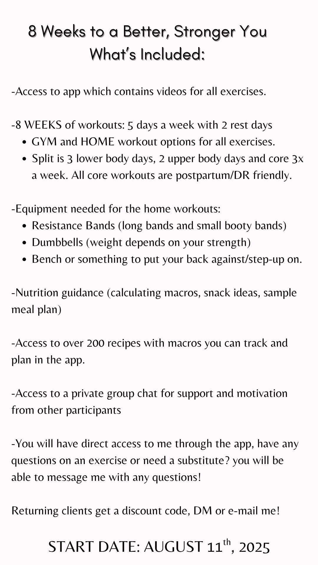 8 Weeks to a Better, Stronger You